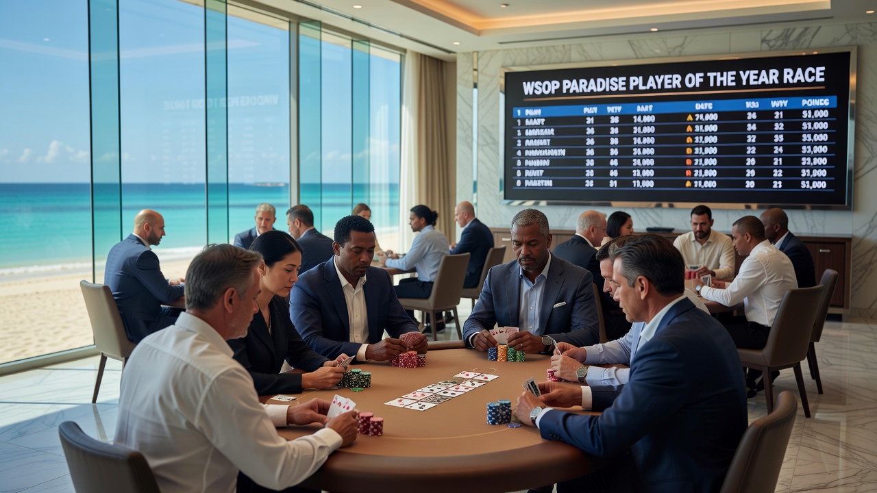 Alex Foxen stacking chips during a WSOP high roller tournament at the Aria PokerGO Studio